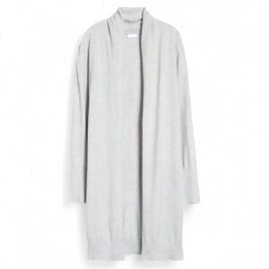 Leith Long Open Front Cardigan Gray XL